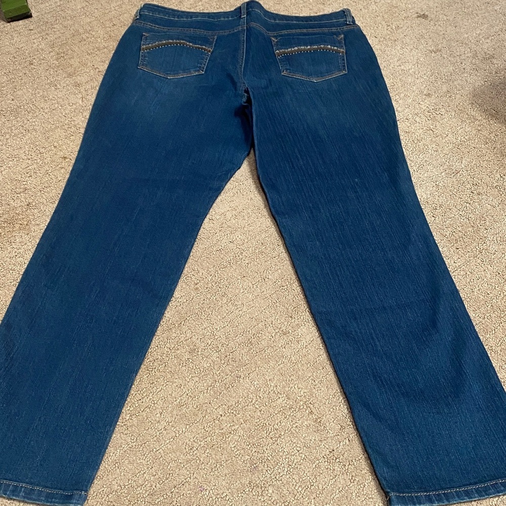 Gloria Vanderbilt Dark Blue 16W? Slimming Straight Leg Jeans Denim Comfy